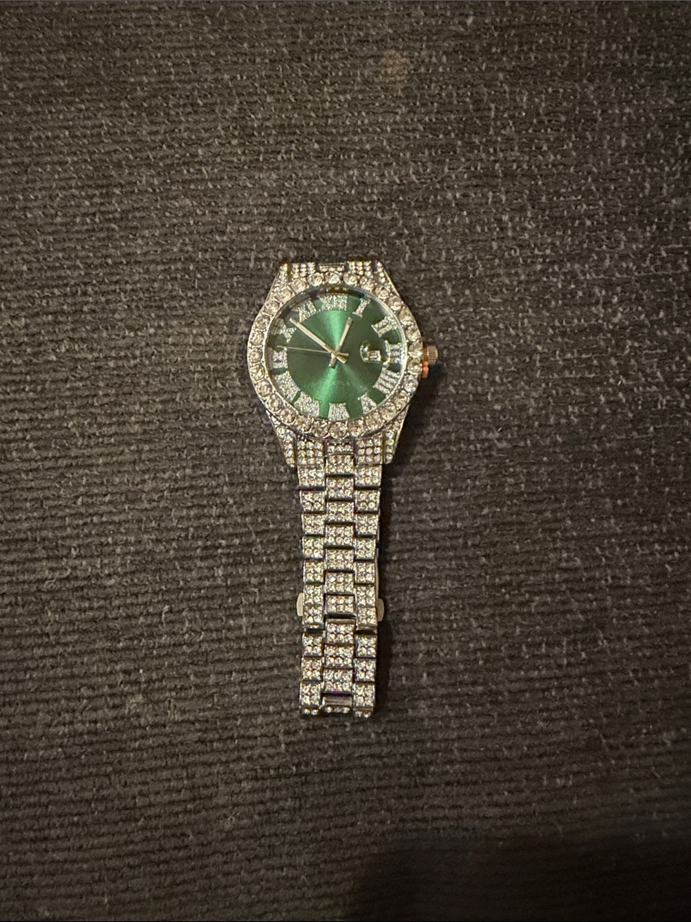 Women's Green Dial Crystal Bracelet Watch